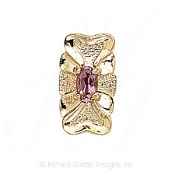 GS309 PT - 14 Karat Gold Pink Tourmaline Slide 